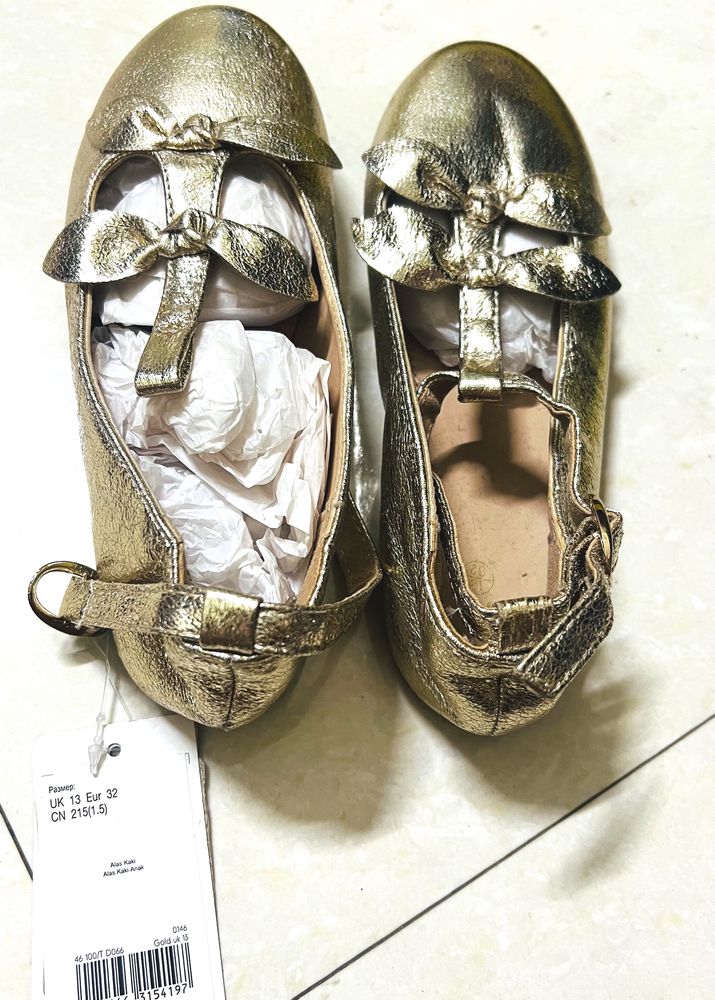 Mothercare Brand New Golden Ballerinas For Girls