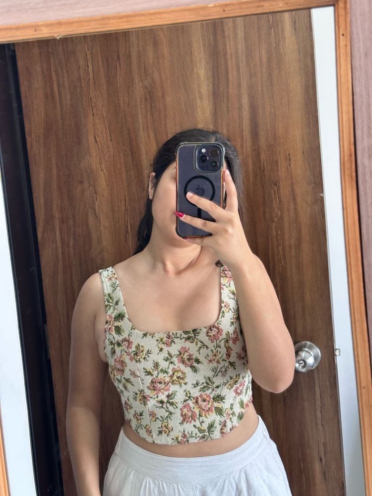 Floral Corset Crop Top