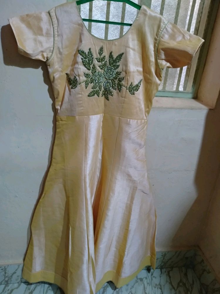 Gorgeous Peach Colour Umbrella Kurti For Parties