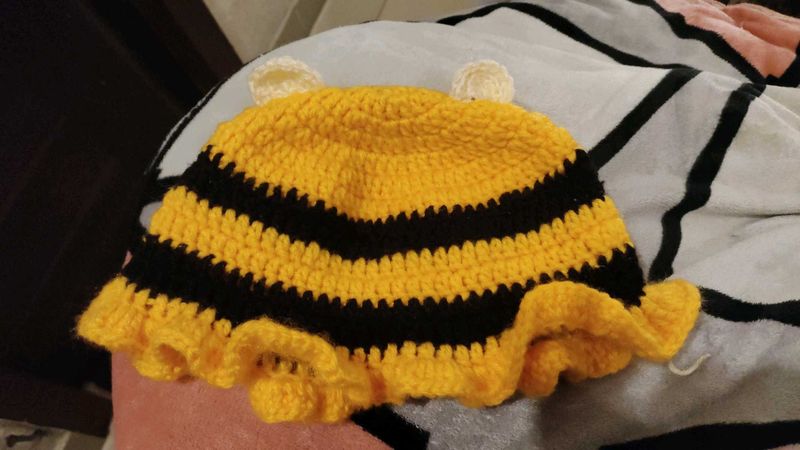 Crocheted Bee Beanie