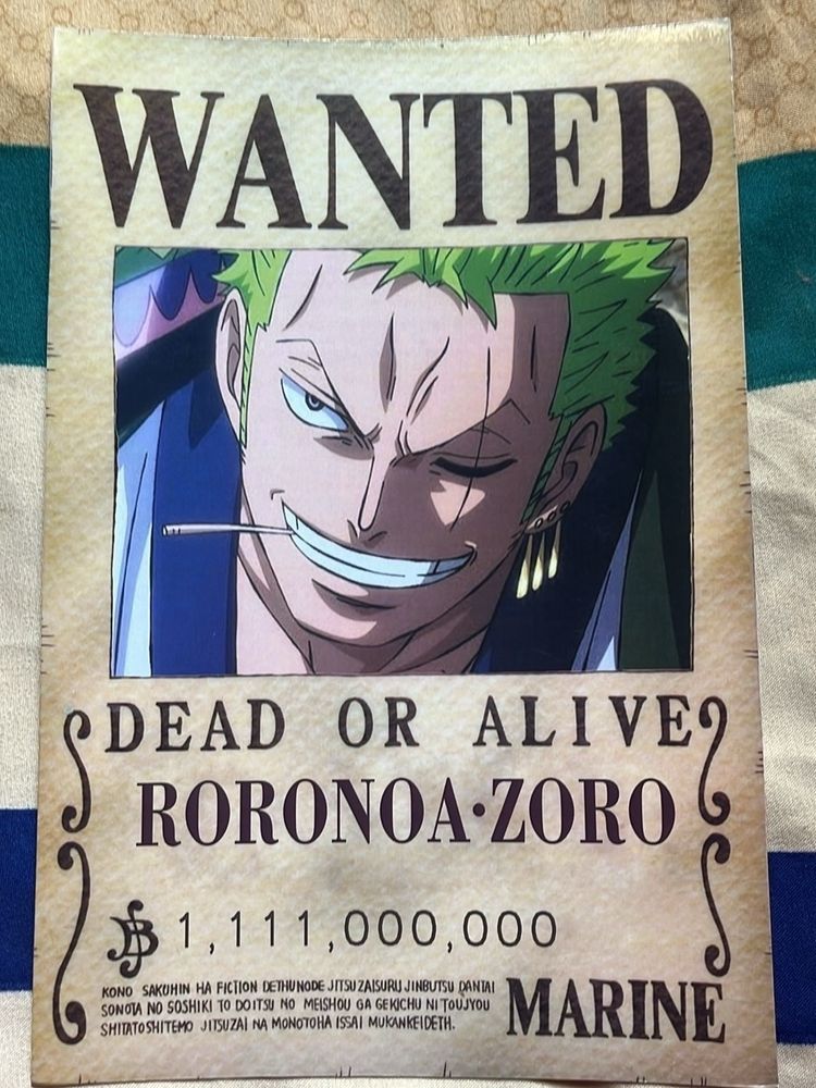 Zoro Wanted Poster