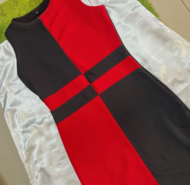 Red &amp; Black Bodycon Dress