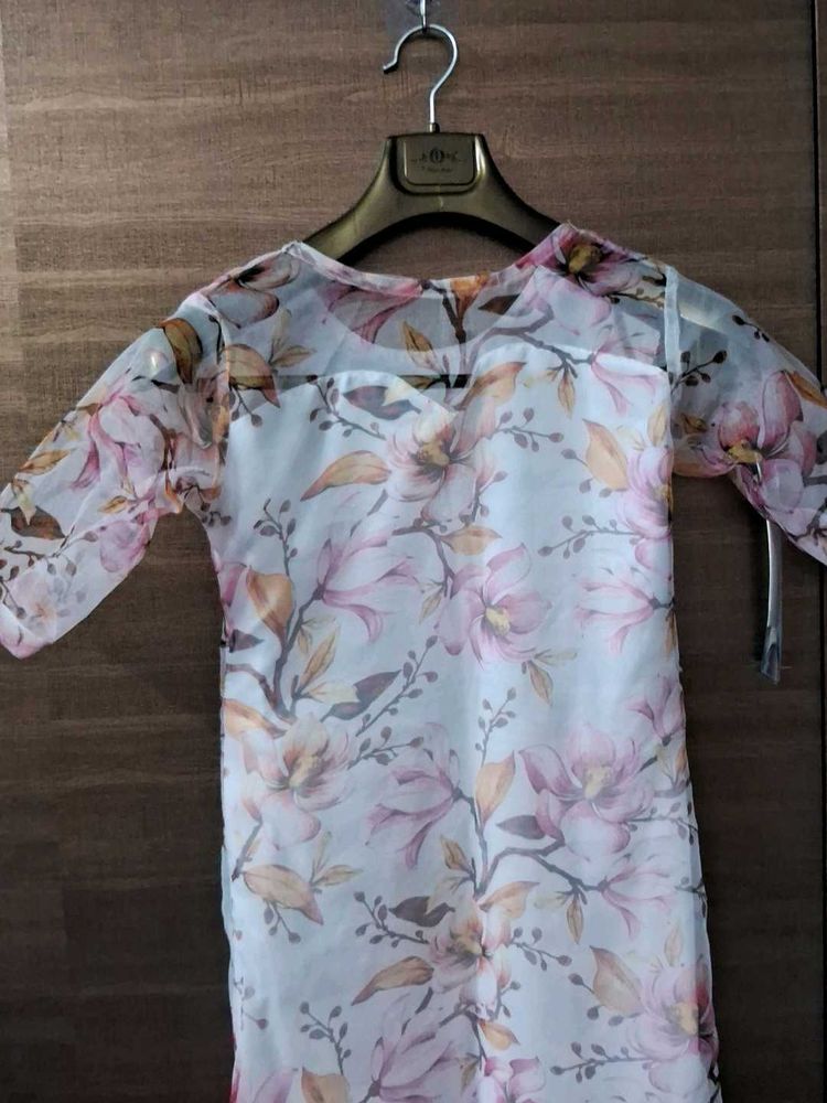 Stitched Floral Print Kurta