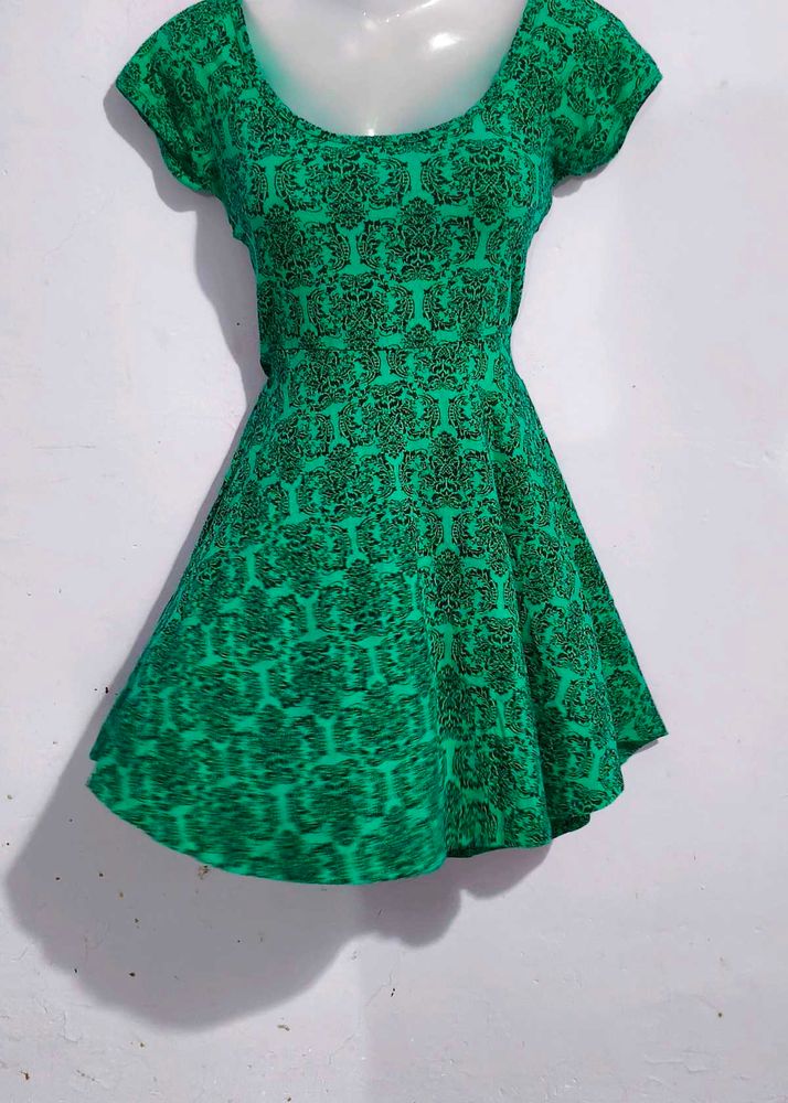 Green Fit &amp; Flare Dress