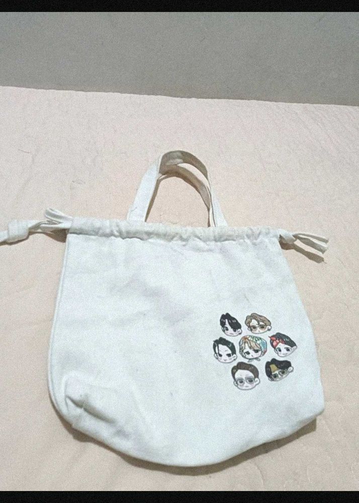 BTS merchandise cute drawstring tote bag