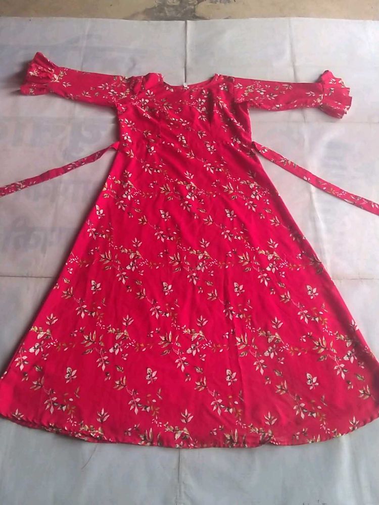 Red Floral Print Dress