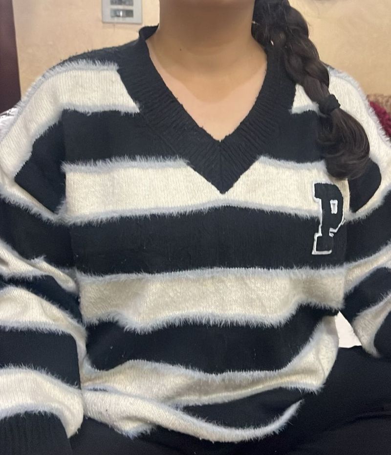 Striped V-Neck Sweater