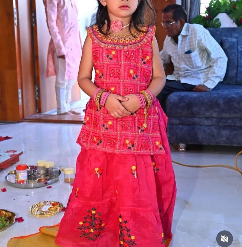 Cute Pink Kids Ethnic Dress