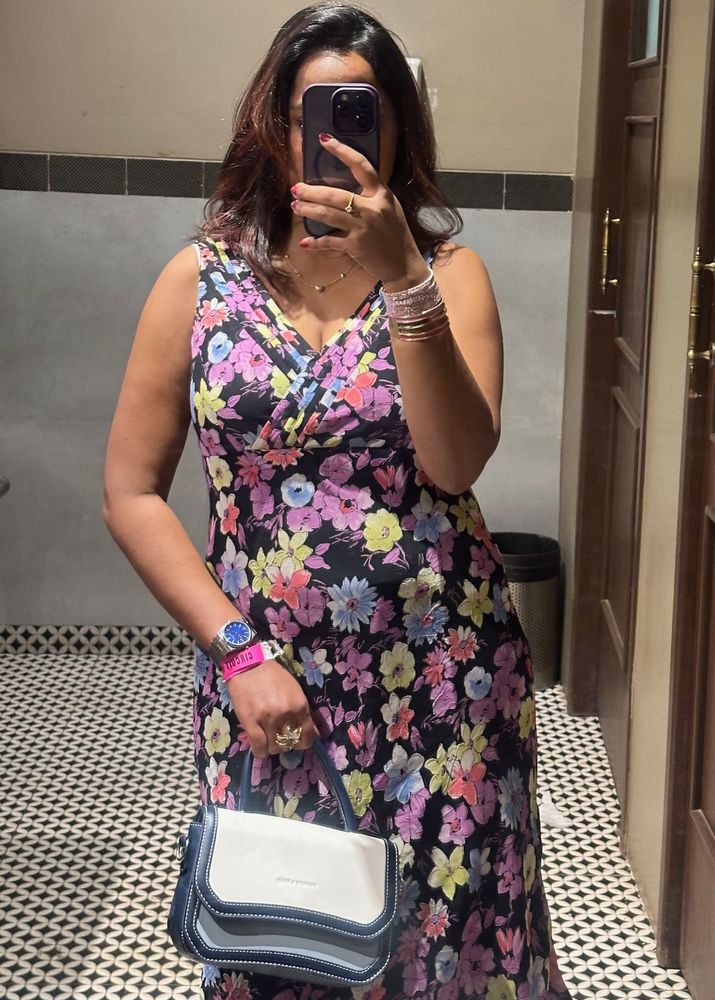 Midi Dress - Multicolour Floral Print