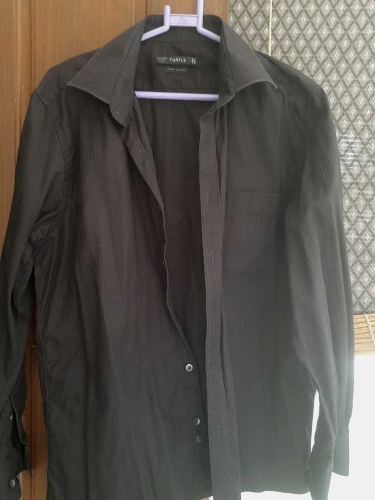 Turtle Formal Black Shirt
