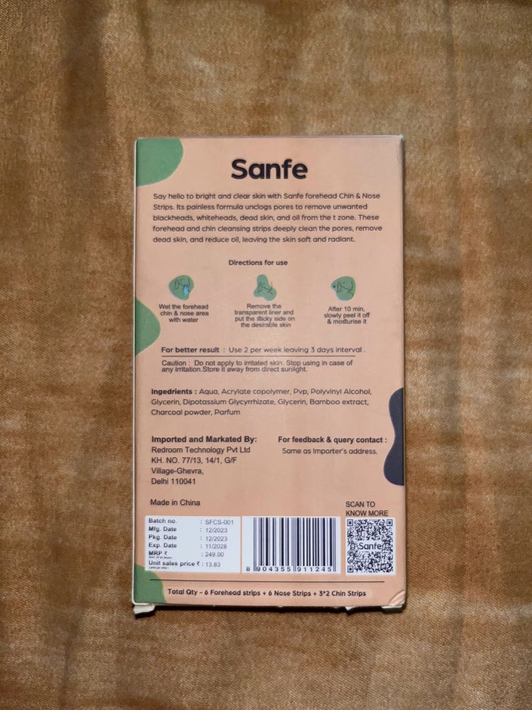 Sanfe Deep Cleansing Forehead, Chin &amp; Nose Strips