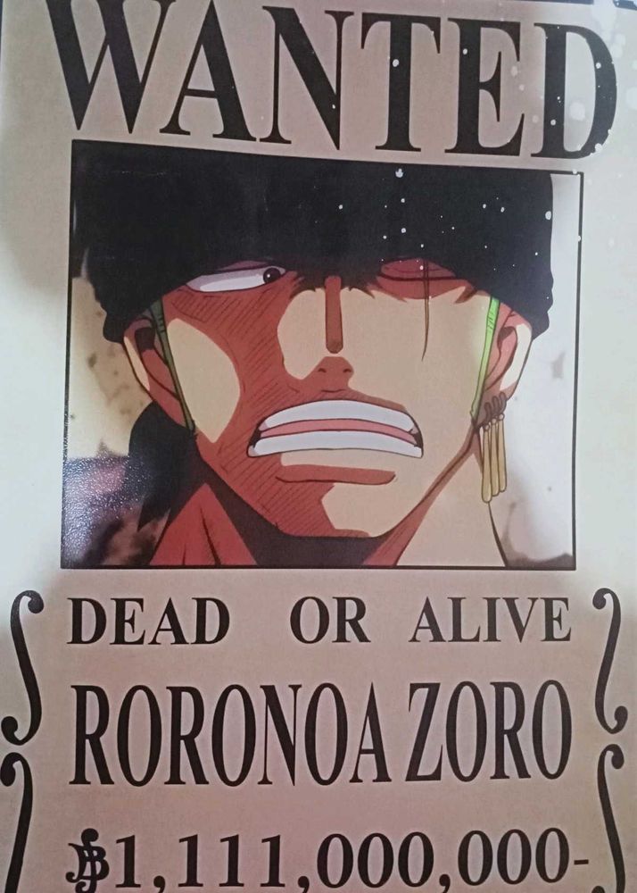RORONOA ZORO WANTED POSTER