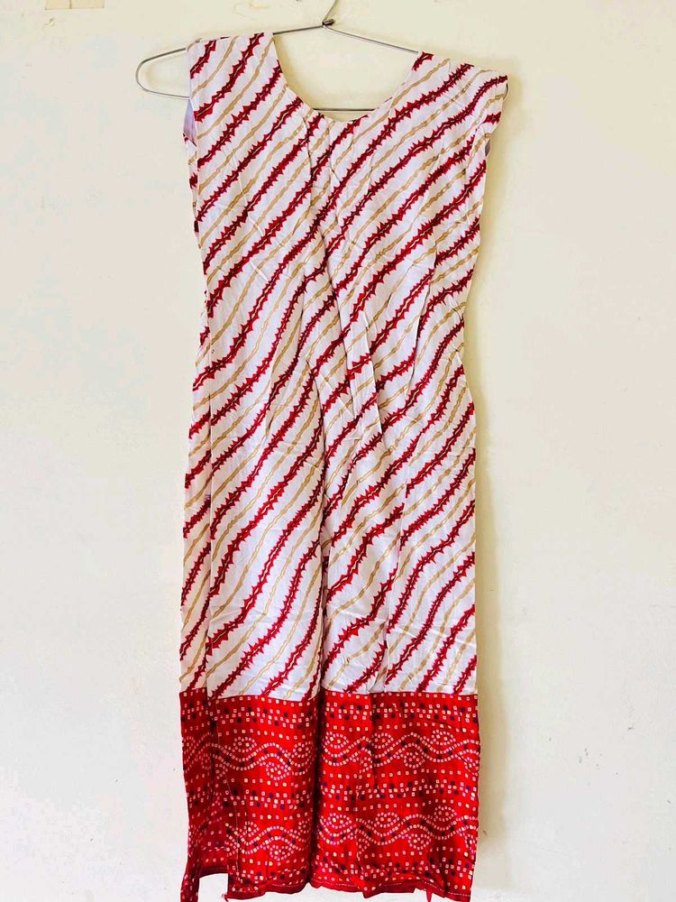 Red &amp; White Kurta