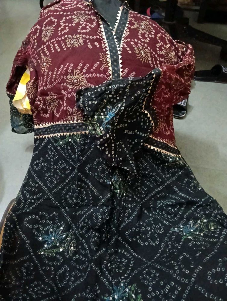 Ethnic bandhani pure Georgette Kurta