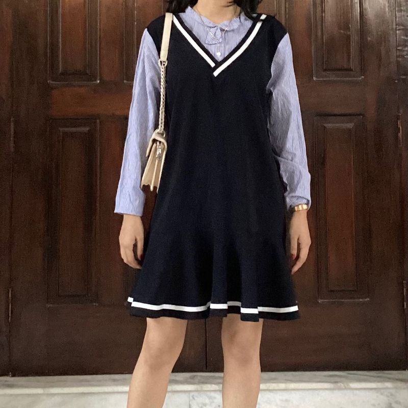 Korean Pinterest Long Sleeve Dress