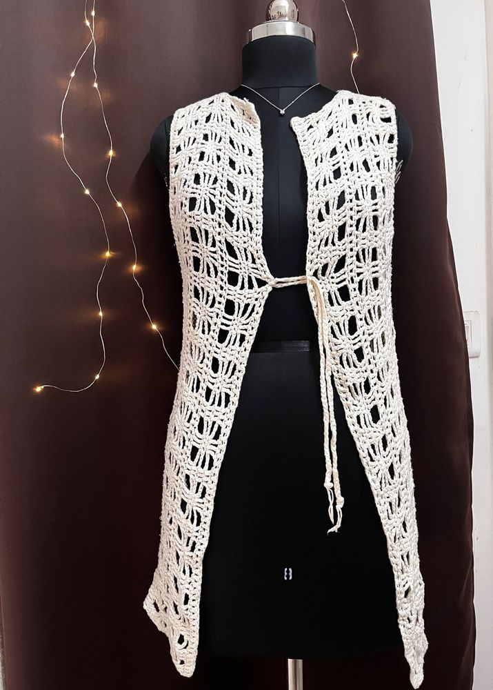 Off White Crochet Shrug