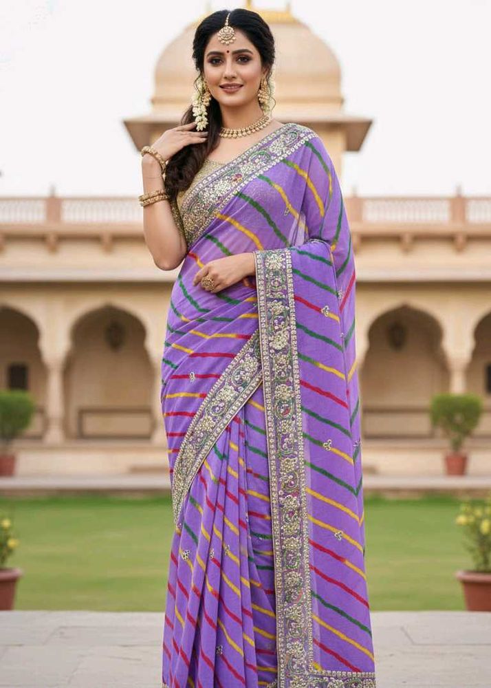 🪻Elegant Leheriya Saree🪻