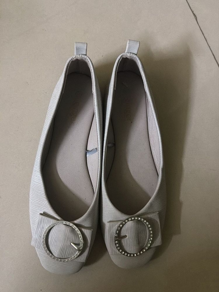 Elegant Silver Ballet Flats