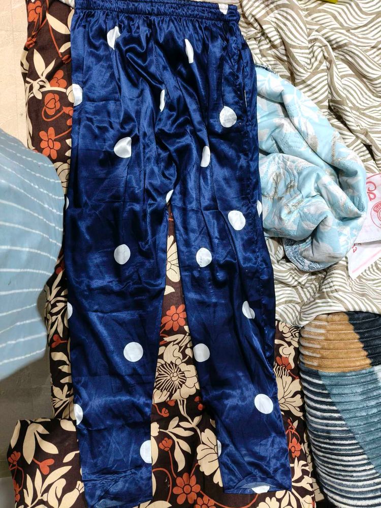 Blue Polka Dot nightsuit- XL