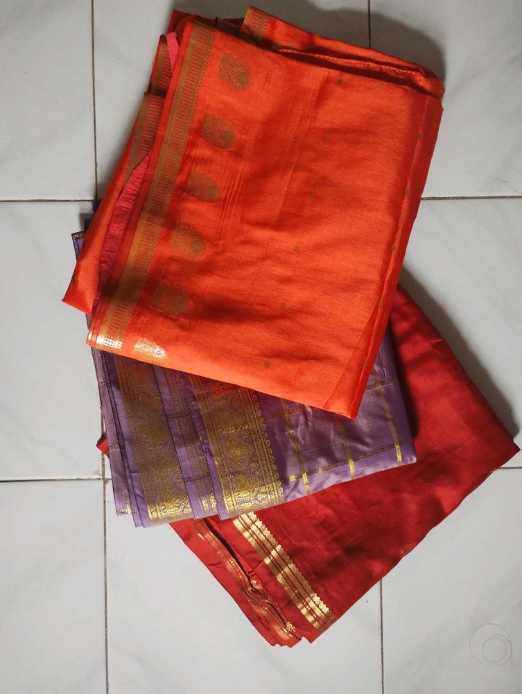 3 Saris Without Blouse
