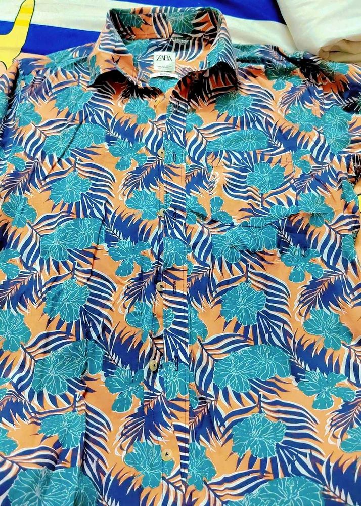 Zara Tropical Print Shirt