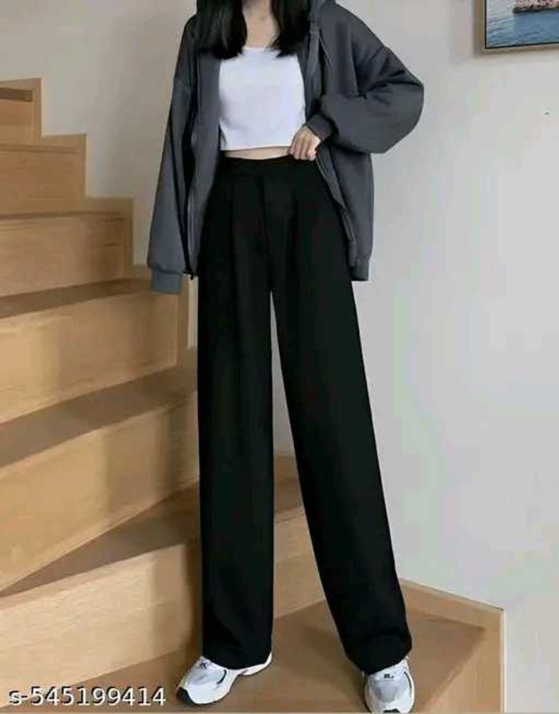 Wide Leg Black Trousers