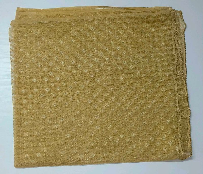 Gold Embellished Net Fabric