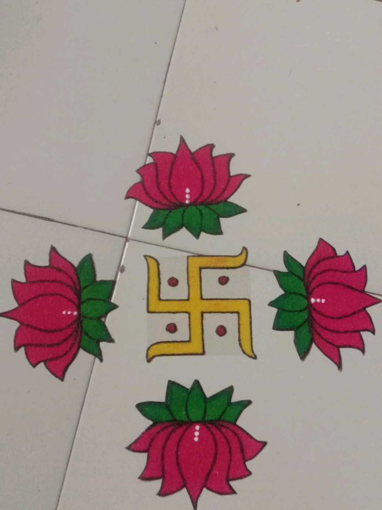 Readymade Rangoli Patches Direct Use