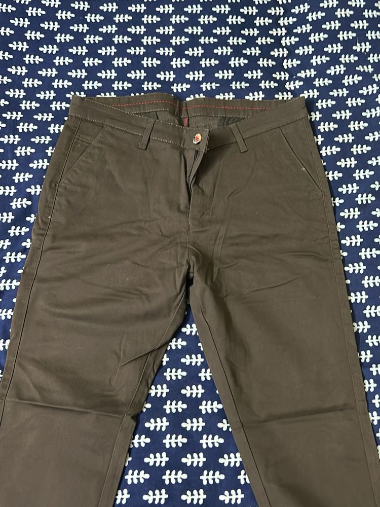 Brown Casual Chino Pants