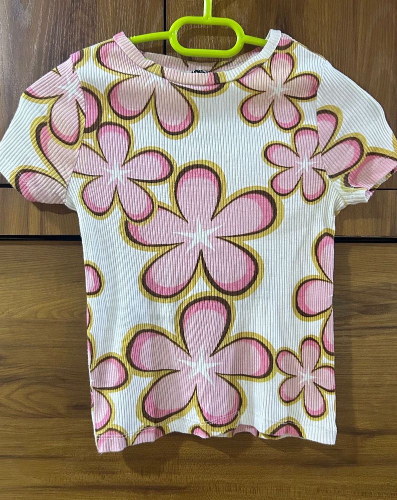 Floral Print cute crop top