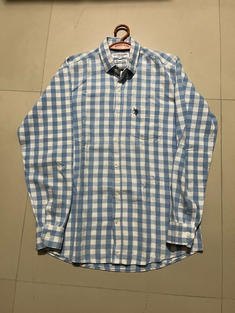 U.S. Polo Assn. Blue Checkered Shirt