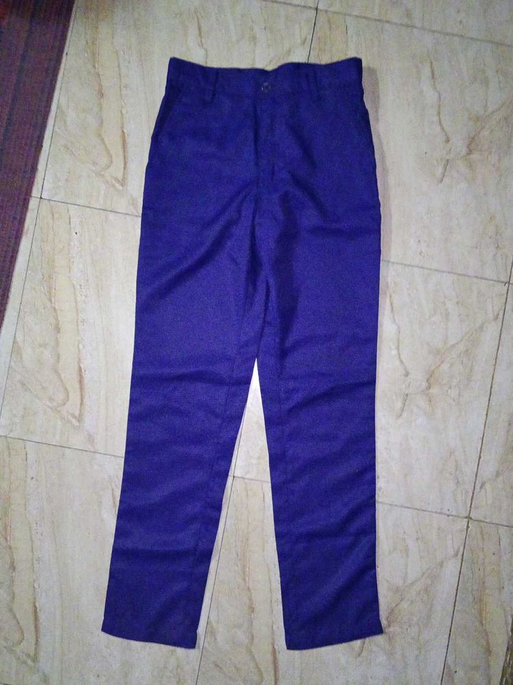 Blue Straight Leg Pants