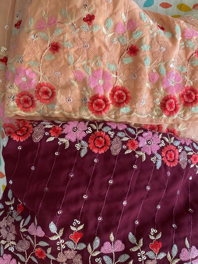 3 Pastel Lehengas Skirt Combo
