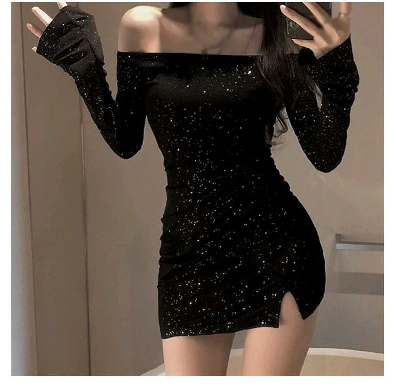 Newme Embellished Off Shoulder Mini Dress