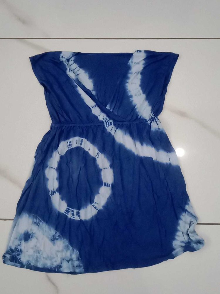 Blue Tie-Dye Mini Dress or top
