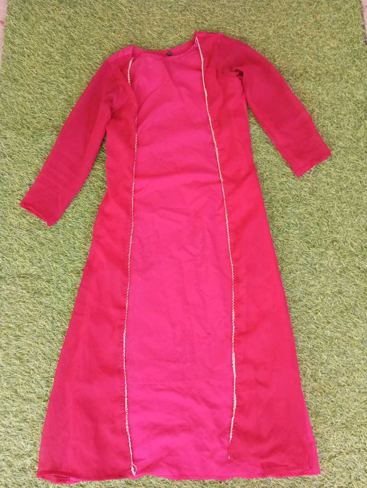 Red Cotton Kurta