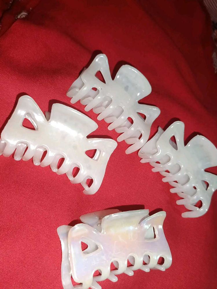 White Claw Hair Clips (Set of 4)