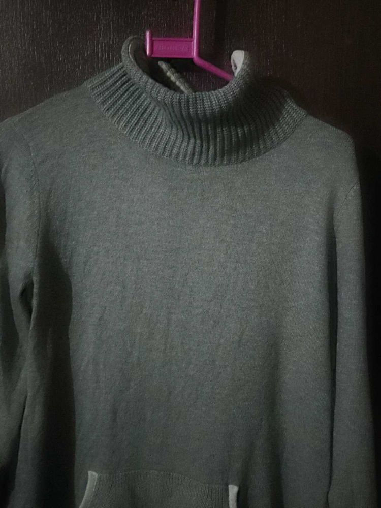 Gray Turtleneck Sweater