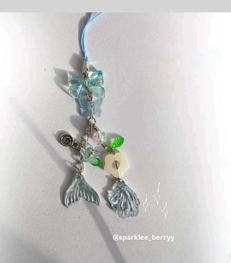 pastel blue phone charm