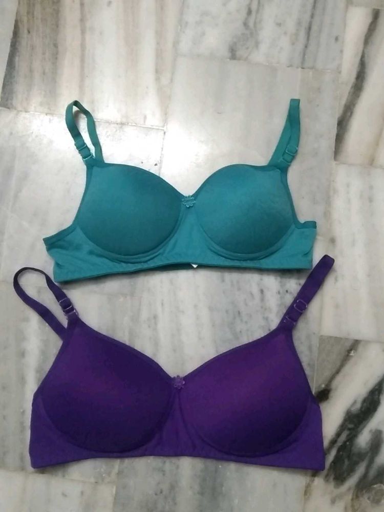 2 Paded Bra- Teal &amp; Purple