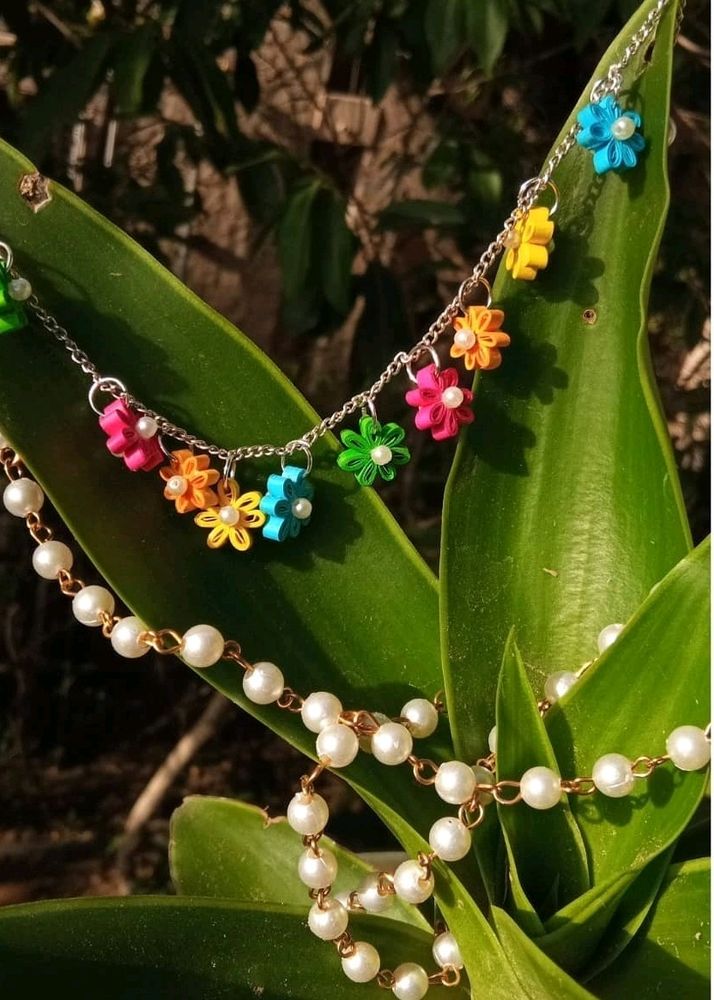 Quilling Paper Handmade Tiny Multiple Colours Flower Bracelet| Water Resistant,Glossy ✨