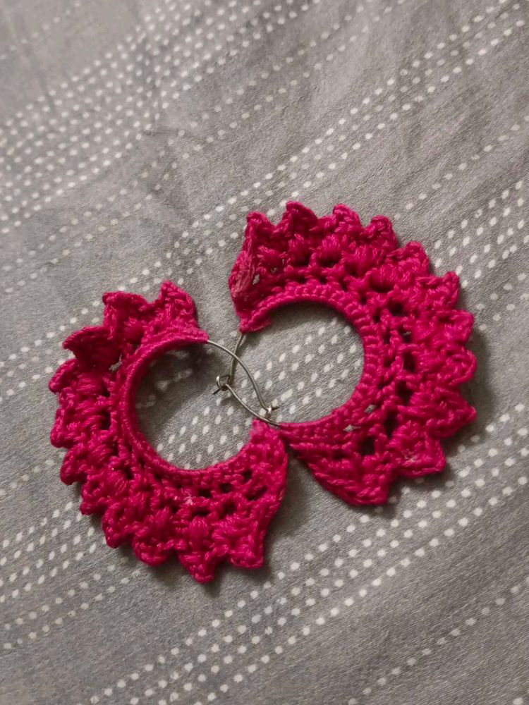 Crochet Hoop Earrings