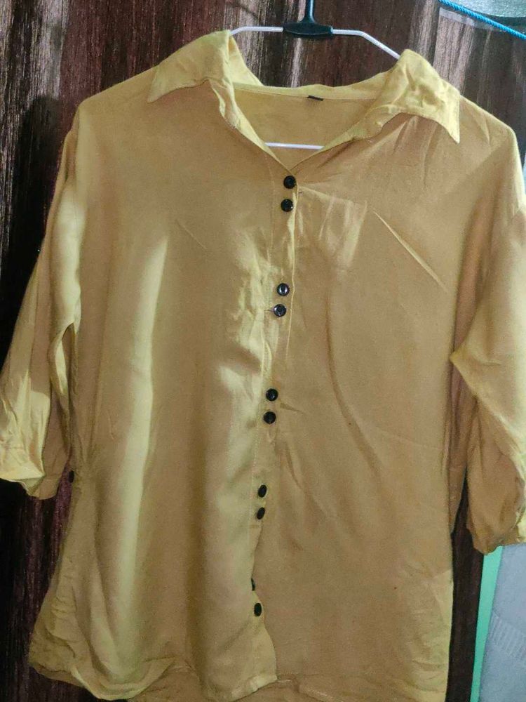 Yellow Button-Down Top