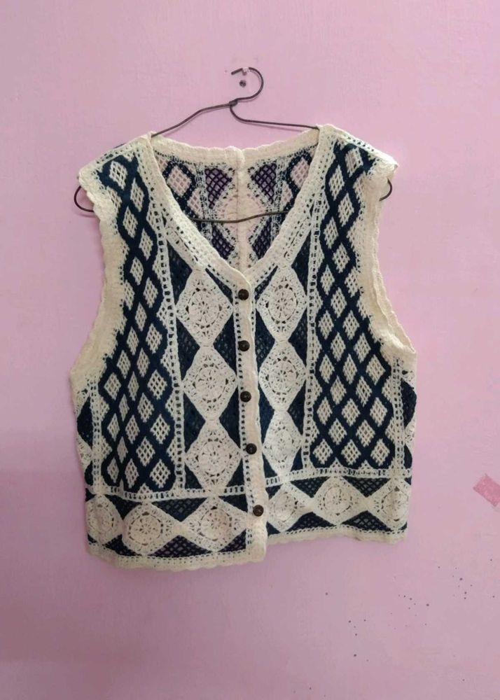 Crochet Knit Vest Size 32-36 Easily