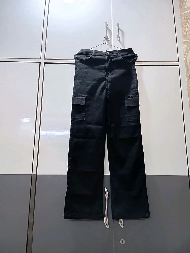 Black Cargo Jeans for Women