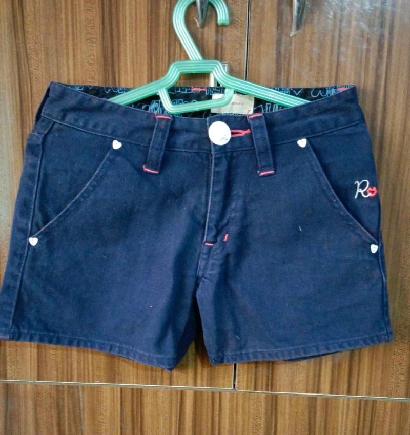 Navy Blue Mini Shorts
