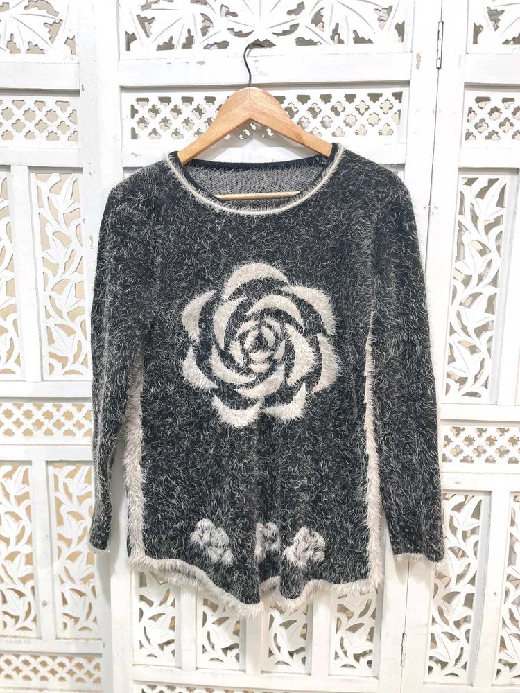 Floral Fuzzy Sweater B