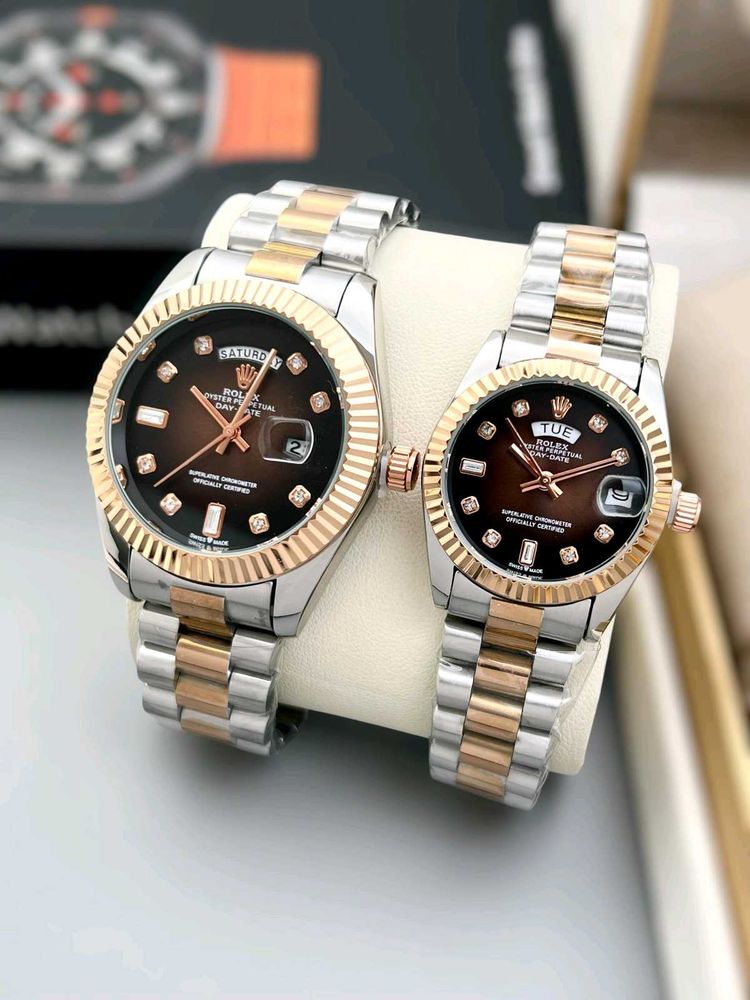 ROLEX COUPLE WATCH DAY DATE WORKING PREMIUM QUALIT