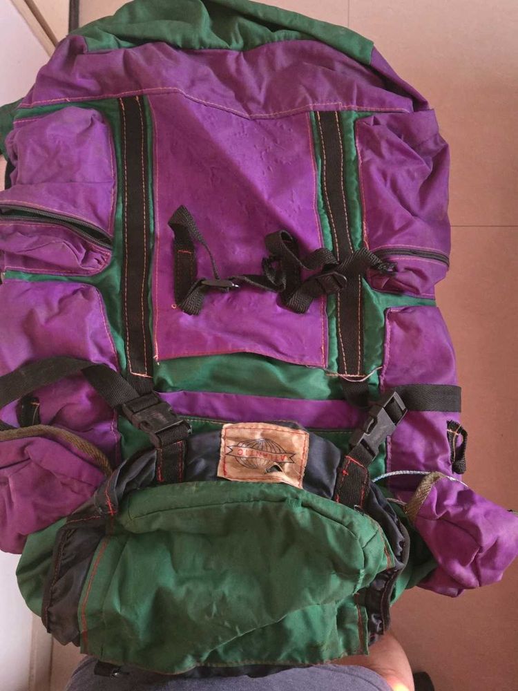 Vintage Purple &amp; Green Backpack