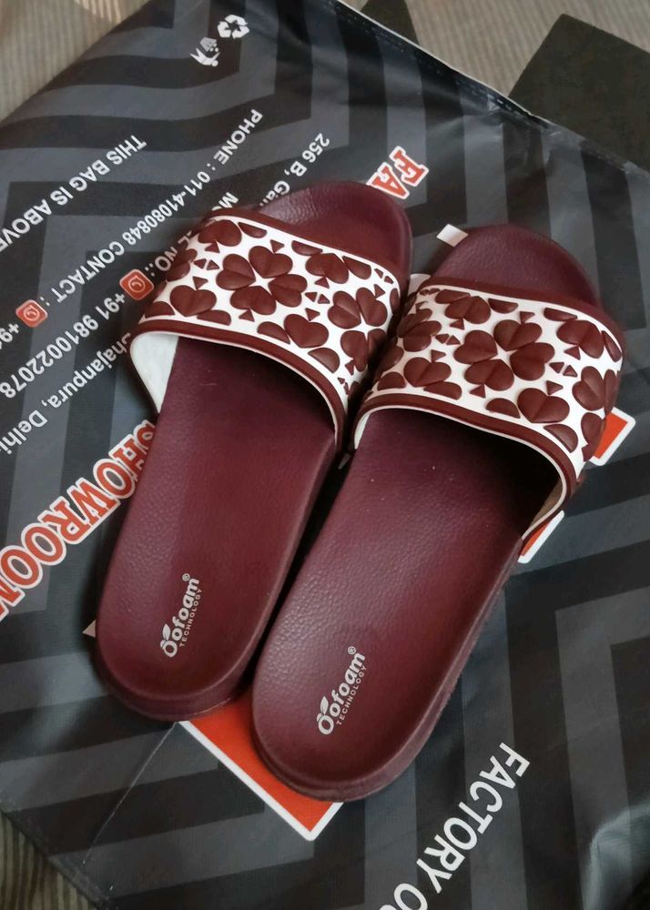 Stylish Maroon Slides